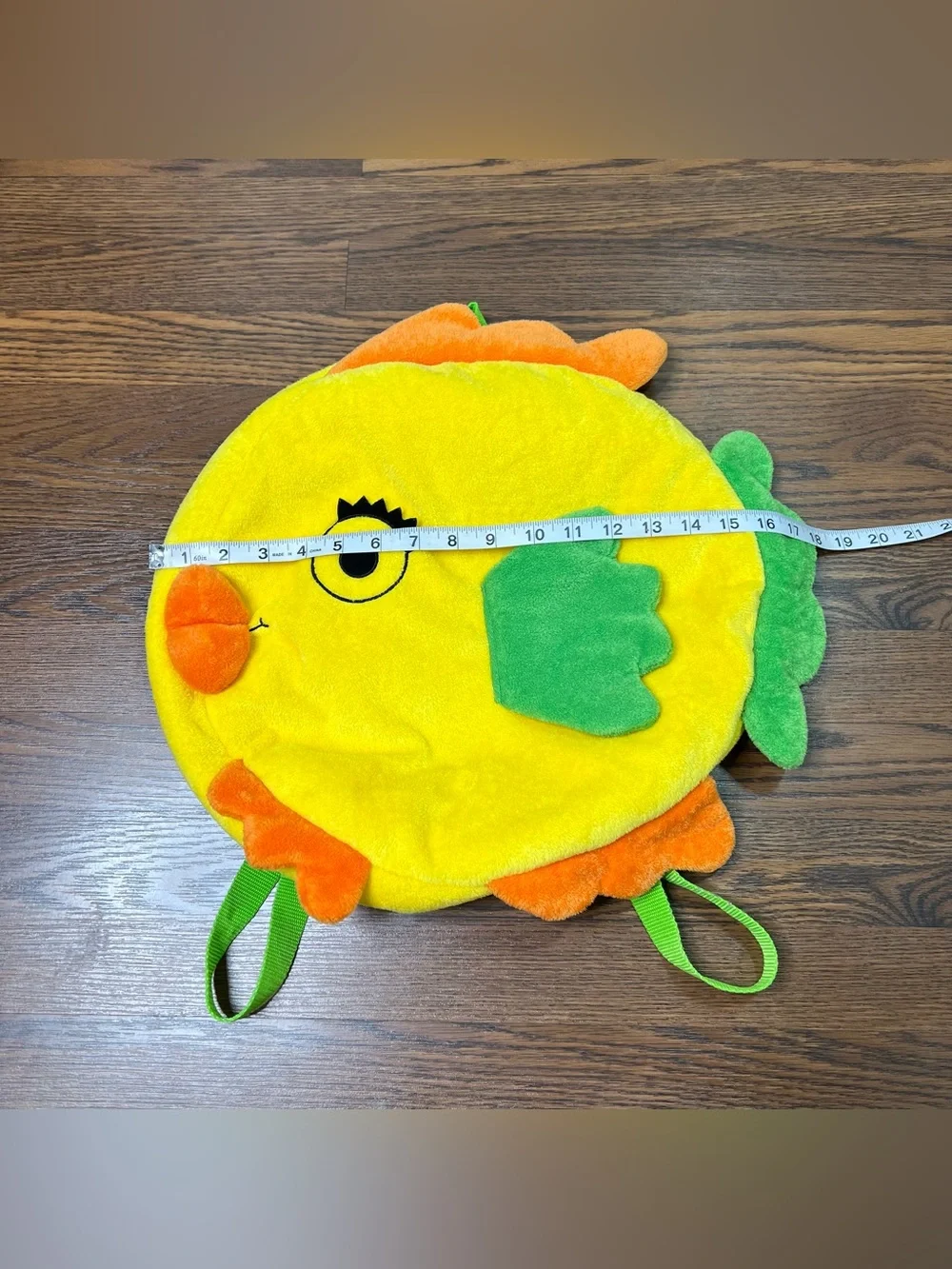 Animal Adventure - Plush, Round Yellow fish backpack
